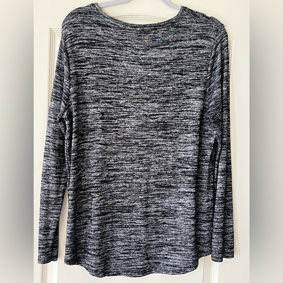 APT. 9 Black & Charcoal Long Sleeve Tee Wom size Large - Picture 10 of 10